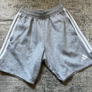 🧡3/15 adidas Light Gray Shorts Side Pockets with Zippers Men's S